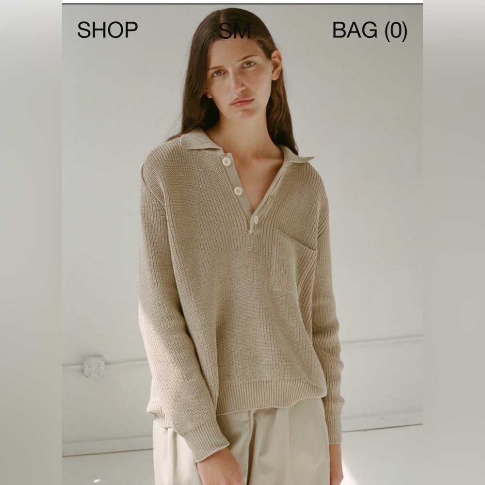 Shaina mote saatchi sweater in greige large 100% Pima cotton